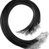 Cadena de extensión de 45+5 cm, 1,5 mm de diámetro, cuerda de cera coreana, cuerda de cuero, aleación, accesorios para collares y joyas.