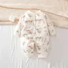 Macacão matelassê para bebê 40g para outono e inverno, roupa quente de algodão para meninos e meninas, macacão de inverno para recém-nascidos