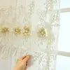 Cortinas de Bordado en Relieve de Lujo Ligero Pantallas de Gasa Transmiten Luz No Transmiten Personas Gasa para Ventana Suministro Directo Transfronterizo Puede Hacer Dropshipping Cortinas Terminadas