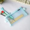 Estojo Simples Transparente, Estojo de Malha, Porta-Ingresso, Estojo Grande, Estojo com Zíper para Estudante