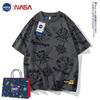 Camiseta de Manga Corta Co-Branded de la NASA para Hombre 2026 Nuevo Verano Talla Grande Suelta de Algodón Camiseta Básica Casual