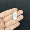 Collar de Cobre con Colgante de Piedra Semipreciosa de Cristal Natural 15*30mm Borde Ovalado Envuelto Forma de Medio Huevo Joyería al por Mayor