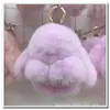 Muñeco Lindo de Piel de Conejo Rex Real Colgante Llavero de Conejito para Coche Bolso Mini Conejo Relleno de Piel