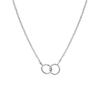 Collar con anillo de hebilla mutua de diseño original para mujer, lujo ligero, moda europea y americana, sentido de alta gama, todo a juego, doble anillo, collar para clavícula de pareja