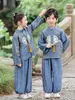 Conjunto Tradicional Chino para Niños, Nuevo Hanfu de Estilo Chino de Verano, Versión Delgada, Vestido Formal para Niña de un Año, Atuendo para Fiesta de Cumpleaños, Traje Tang, Disfraz Antiguo