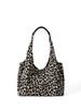 Bolsa Tote de Axila com Design de Estampa de Leopardo Nicho Estilo Coreano para Mulheres Novo Estilo Estilo Preguiçoso Grande Capacidade Bolsa de Mão de Ombro