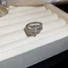 Estilo Minimalista Anillo Geométrico de Circonita Ins Anillo para Dedo Índice de Gama Alta Nicho Joyería Versátil Simple de Moda para Mujeres