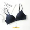 Ropa Ligera Estilo Japonés Sin Aro Superior Ropa Interior de Relleno para Mujer Pecho Pequeño Reúne Sujetador Delgado Cómodo Triángulo Taza Sujetador para Dormir