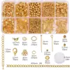 Colar corrente para celular com 10 compartimentos em caixa transfronteiriço acessórios de metal DIY feito à mão fecho lagosta corrente de cauda de flor joia
