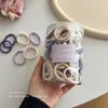 Gomas de pelo coloridas estilo coreano en lata para niños, bandas elásticas de alta elasticidad para atar el pelo, cuerdas para el pelo gruesas y duraderas, accesorios para el pelo versátiles