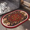 Alfombrilla Antideslizante para Suelo de Caucho Natural y Barro Diatomeas con Patrón Retro Chino, Absorbe Agua y Es Resistente al Desgaste