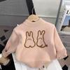 Suéter de terciopelo de una pieza para niña, cuello redondo para bebé, suéter de punto grueso para niños, para otoño e invierno