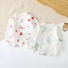 Pacote com 2 Blusas de Primavera e Outono para Bebê, Pijama Único, Roupa Íntima de Algodão para Proteção da Barriga, Camiseta Base, Roupa de Outono Sem Costura para Meninos e Meninas