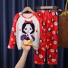 Pijamas infantis para meninas primavera e outono novo terno de manga comprida para meninos e meninas princesa estilo ocidental roupas de casa para crianças médias e grandes