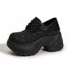 Sandalias de Suela Gruesa para Mujer 2026 Verano Nuevo Estilo Huecas Transpirables Pantuflas Versátiles Color Plateado Zapatos que Aumentan la Altura para Mujeres Bajitas