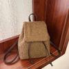 Mochila de lana estilo coreano para mujer, bolso nuevo de otoño e invierno, mochila de viaje informal y sencilla para mujer.