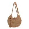Bolso de Paja de Gran Capacidad para Vacaciones de Verano 2026 Nuevo Bolso de Hombro para el Trabajo Bolso Tote Tejido Tipo Cubo