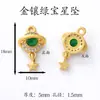 Accesorios estilo chino Chapados en oro Cuentas espaciadoras Pulsera hecha a mano para DIY Cadena para teléfono Color del Dios de la Riqueza Amarillo Colgante de la fortuna que conserva el color Agujero grande Venta al por mayor