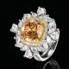 2025 Joyería Huabi Base de Cobre Chapado en Oro Simulación Nido de Pájaro Corte Rosa Seco Retro Fertilizante Cuadrado Traje Femenino 10*10