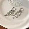 Pendientes Largos con Flecos de Lentejuelas de Rombo Geométrico Pendientes Elegantes de Lujo Accesible de Alta Gama Pendientes de Nicho con Aguja de Plata S925 para Mujer