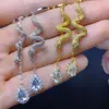 ¡Aretes de Aguamarina Natural, Cristalinos! Piedra Principal 4*6mm, Montado en Plata 925, Proceso de Electrochapado