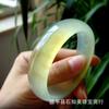 Direto da fábrica Pulseira de jade Xiuyan Fundo de gelo de jade Xiuyan Flor flutuante verde Pulseira de jade edição de colecionador feminina Fornecimento ao vivo