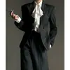 Elegante Abrigo de Traje de Primavera Rayado Hecho en Fábrica con Solapas de Muesca, Corte Ajustado, Gabardina Larga para Hombres y Mujeres