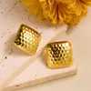 Pendientes de titanio y acero con diseño geométrico irregular de cuerpo entero, presión de aceite, oro de 18 quilates, para mujer, moda, pendientes de alta gama, venta al por mayor