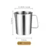 Taza medidora de acero inoxidable 304 con tapa Herramienta para hornear Comercial con escala Tienda de café y té con leche 1 litro