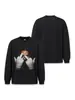 Camiseta de manga larga con lavado pesado tipo copo de nieve estilo americano Stewell Drake para hombre y mujer, marca de tendencia de comercio exterior de alta costura