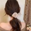 Cuerda para el Cabello de Flor Rosa Seca Maillard Estilo Chino Nuevo Sensación de Alta Gama Diadema Súper Hada Parte Trasera de la Cabeza Cola de Caballo Adorno para la Cabeza de Bola