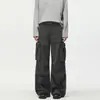 Pantalones Cargo para Hombre LKTM Estilo Retro Americano Vintage con Bolsillos Tachonados Pantalones Casuales Sueltos de Moda Unisex