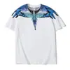 Fornecimento transfronteiriço atacado INS Europa e Estados Unidos marca da moda MB manga curta masculina e feminina cores de amantes asas de pena clássica T-shirt de meia manga