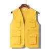 Chaleco de Cuatro Estaciones con Múltiples Bolsillos Ropa de Trabajo Camisa Publicitaria para Voluntarios con Logo Personalizado Chaleco de Corte Holgado