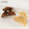 Wjia Elegante Francés de Gama Alta Clip Hueco de Flor de Ácido Acético Pinza Tiburón Elegante Femenina Pinza para el Cabello Pinza Pinza Accesorios para el Cabello