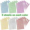 54 Pegatinas/Hoja Pegatinas de Estrella Holográfica 6 Colores Láser Smiley Estrella de Cinco Puntas Recompensa para Niños Pegatinas de Dibujos Animados