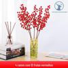 Frutas Vermelhas Artificiais 4 Garfos 12 Frutas Azevinho Frutas da Fortuna Frutas Vermelhas de Natal Flores de Ano Novo Venda Direta da Fábrica Frutas Vermelhas Festivas