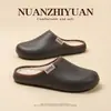 Fábrica de Zapatos Qidan Pantuflas de Algodón Impermeables para Mujer, Uso en Casa Otoño/Invierno, Calidez con Felpa Adicional, Pantuflas de Algodón Silenciosas Antideslizantes para Interiores para Hombre