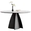 Mesa de Comedor Redonda de Madera Maciza Estilo Francés Vintage 2025 Nuevo Negro Hogar Americano Apartamento Pequeño Moderna de Moda Minimalista