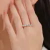 Anel Geométrico de Diamante Personalizado em Prata Esterlina S925 para Mulheres, Anel de Dedo Indicador da Moda Assimétrico Ins Tendência Luxo Acessível para Mulheres