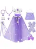 Set de Capa de Halloween, Set Completo de Accesorios de Halloween, Bolsa, Peluca, Aretes, Accesorios para el Cabello, Capa, Corona, Set de Collares