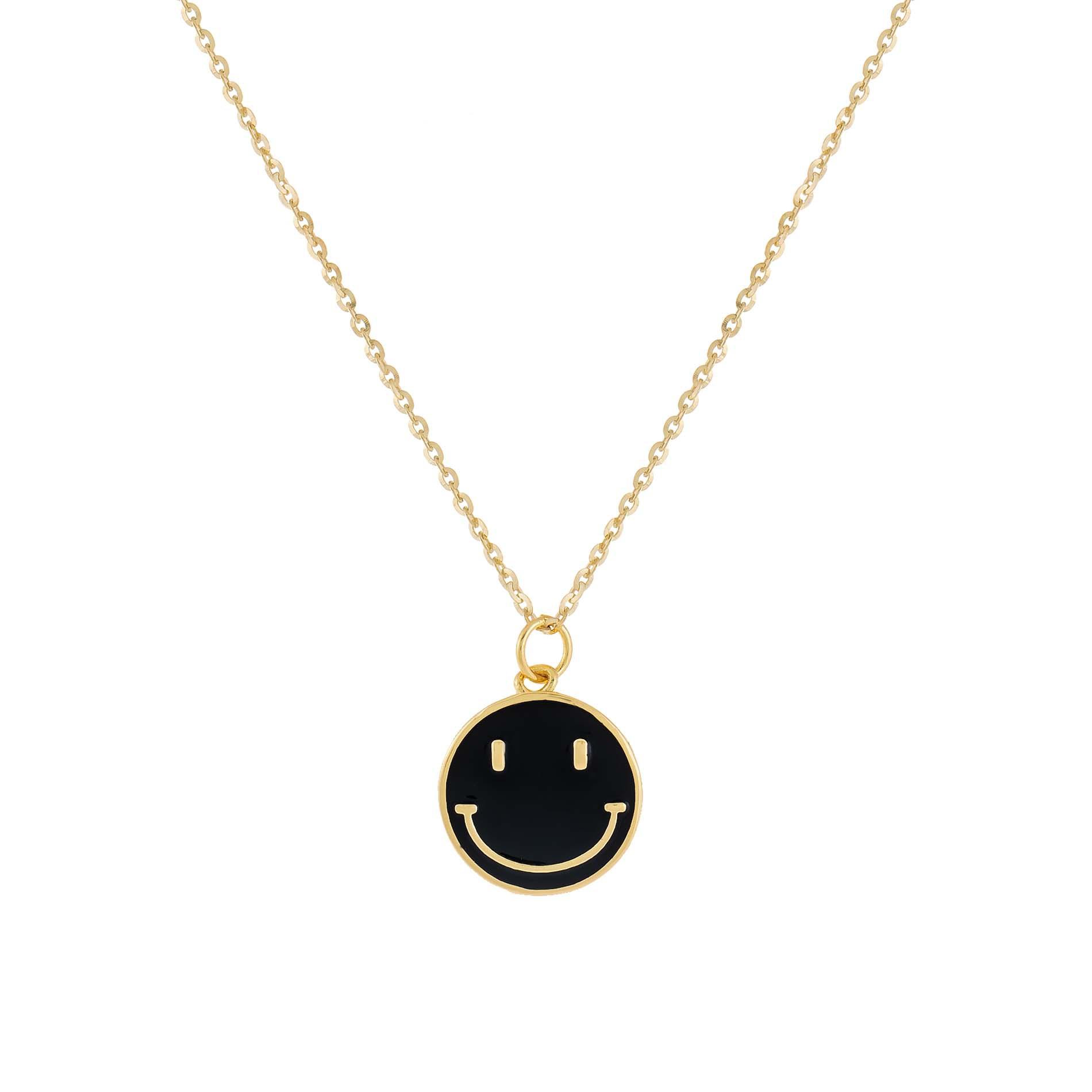 Gold-Black-Smiley-Face-Necklac