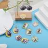 Accesorios de joyería DIY con goteo de aceite gato negro tarot accesorios decorativos aleación llavero con goteo de aceite colgante de pulsera W365