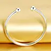 Pulsera de Cuentas Abierta Brillante Casual para Mujer Kawei Pulsera de Ajo Par de Pulseras de Cuentas Pulsera de Plata Joyería para Mano