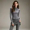 Conjunto de Yoga de Felpa Engrosada Otoño e Invierno para Mujer, Top de Cuello Alto con Cremallera, Pantalones tipo Falda de Dos Piezas con Cordón, Conjunto Deportivo de Fitness de Dos Piezas