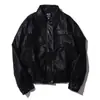 Chaqueta de Cuero PU Estilo Retro Japonés para Motocicleta de Primavera y Otoño para Niños y Niñas Chaqueta de Cuero Marrón Neutro Holgada Clásica Chaqueta Casual