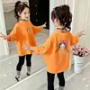 Camiseta Básica Infantil Cartoon Primavera e Outono 2026 para Meninas, Nova Camiseta de Manga Longa Estilosa Versão Coreana para Meninas