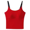 Sujetador de copa fija sin presión, que no se siente, sujetador tipo tank top amortiguador para deportes de intensidad media-alta, ropa interior de soporte suave, transpirable, de alta elasticidad