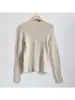 Precio Especial, Sin Devoluciones ni Cambios Suéter de Punto de Lana 100% para Mujer, Cuello Alto, Corte Ajustado, de una Sola Pieza