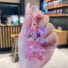 Nova Corrente para Celular Urso Grafiteiro Feminina Cor Doce Chaveiro de Controle Remoto de Carro Enfeites Pendurados de Contas Corda Anti-perda para Celular